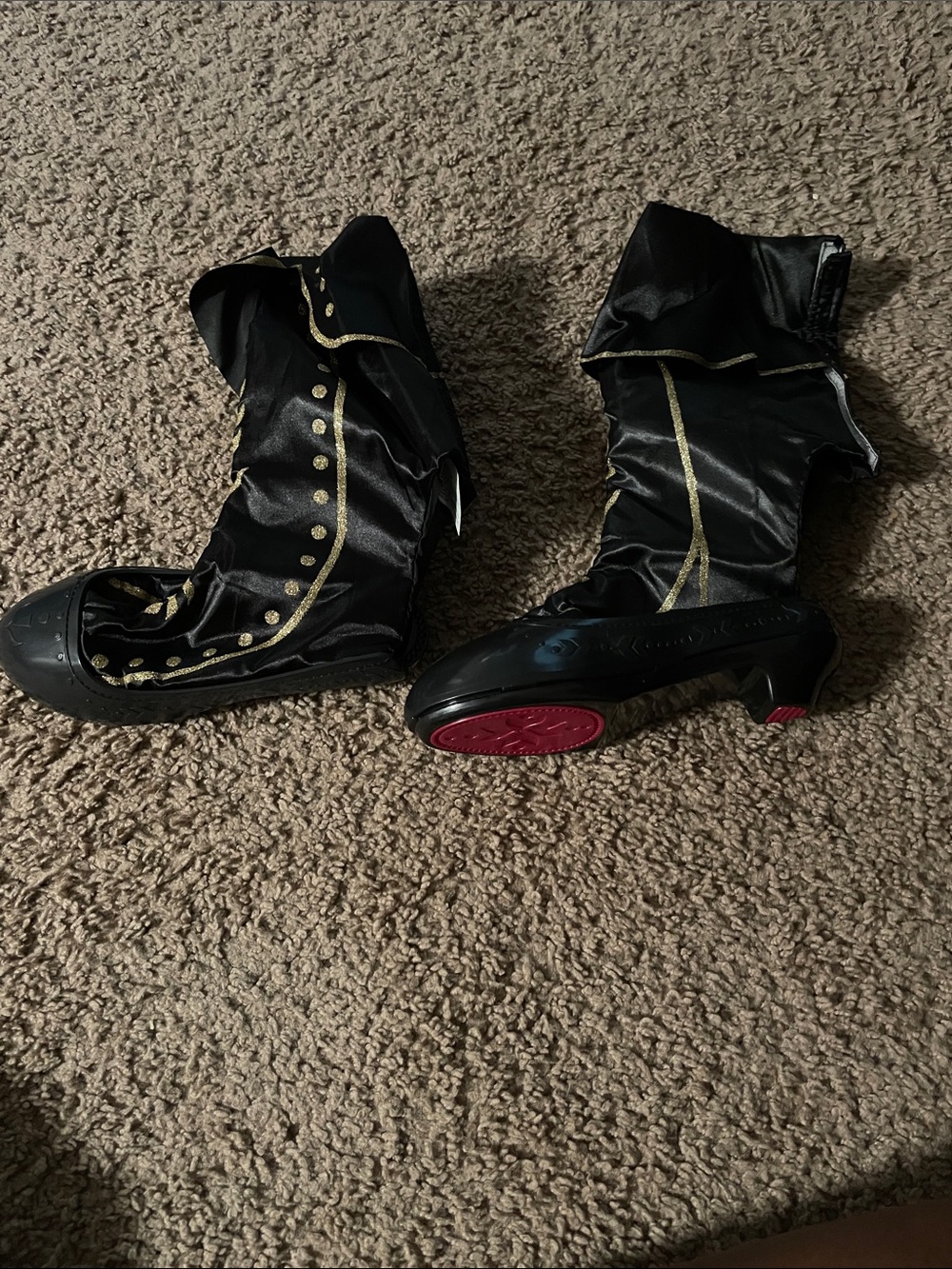 Frozen Black and Gold Women's Costume Boots